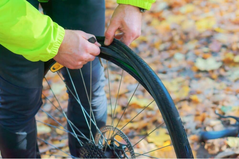 Bike tire puncture on sale